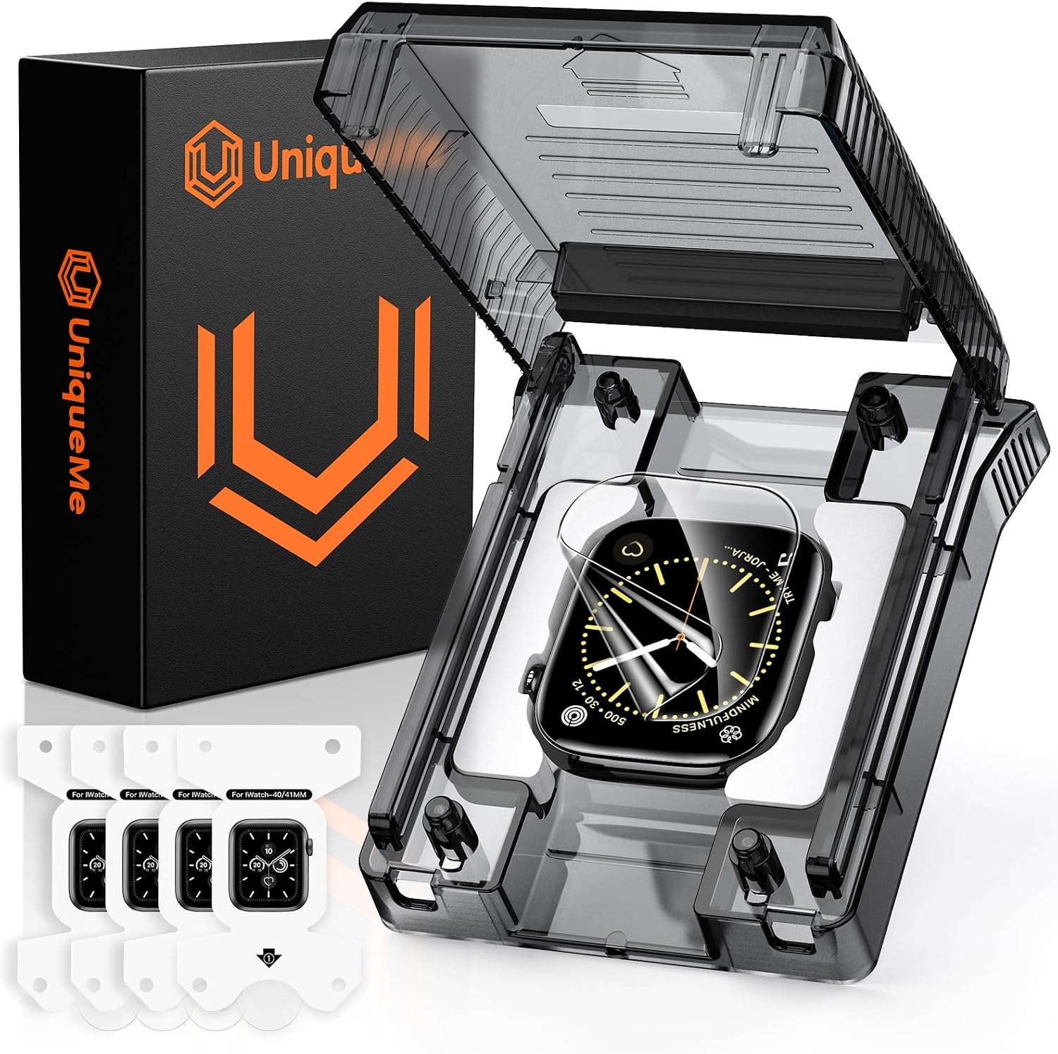 Detalle de UniqueMe 40/41mm Apple Watch Screen Protector (SE3/SE2/SE/4/5/6/7/8/9) - 4 Pack, Soft Clear EPU Film