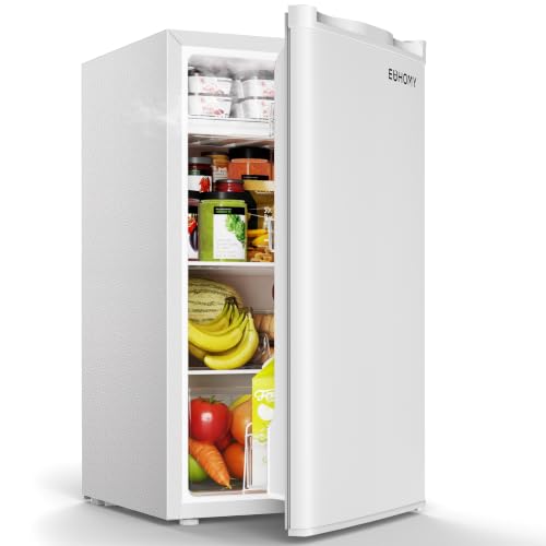 Detalle de EUHOMY 93L Under Counter Fridge — Ultra-Quiet 38dB Mini Fridge, White