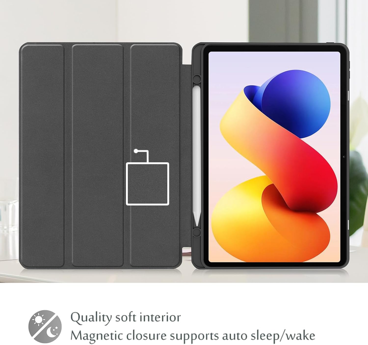 Detalle de ProCase Hülle für Xiaomi REDMI Pad 2 Pro 12,1" (2025) – dünnes Case mit Dreifachschutz, magnetischer Verschluss und Frosted-Rückseite