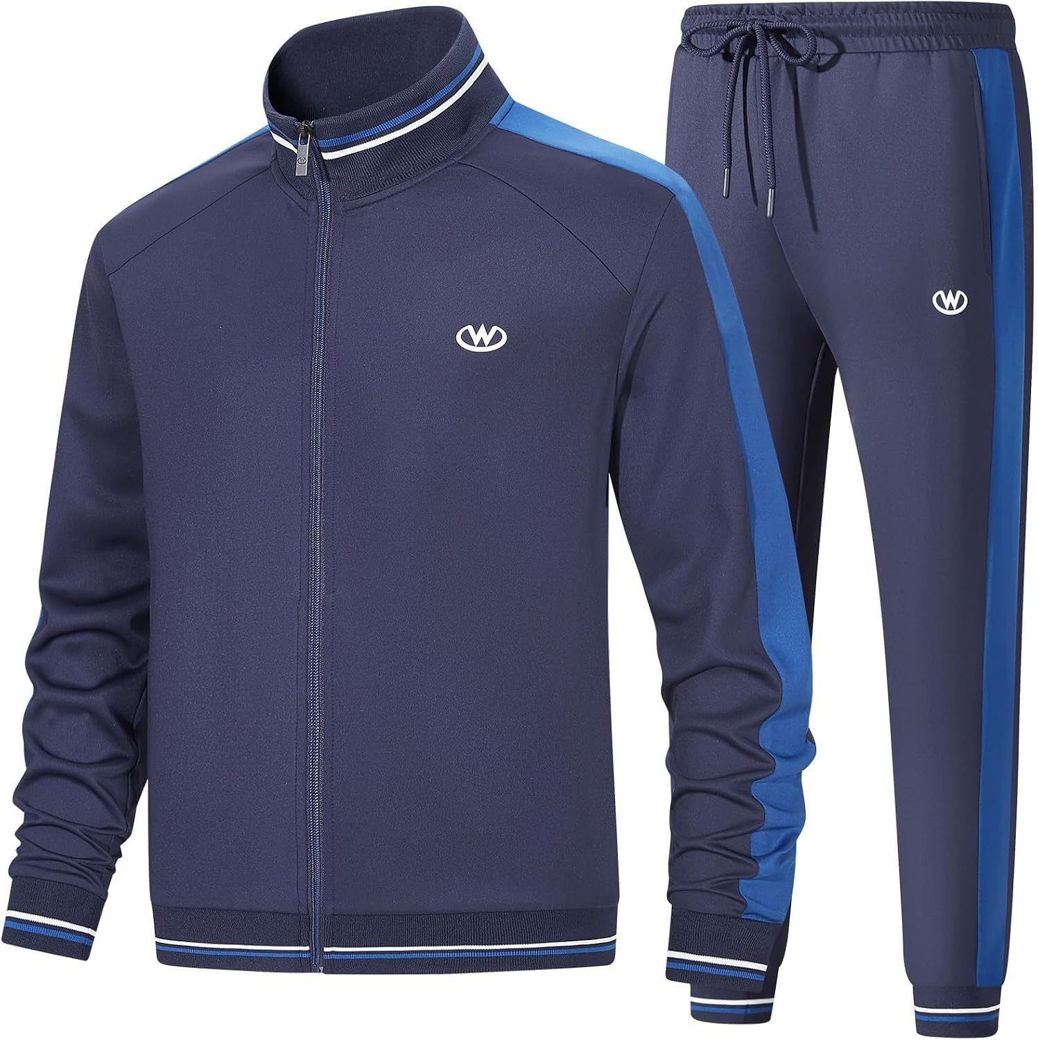Detalle de wiebdncj Herren Trainingsanzug im 2-Teile-Set (Langarm) mit Jacke und Hose