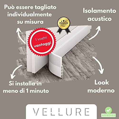Detalle de Vellure Paraspifferi porta blindata NUOVO: sottoporta Premium, bianco
