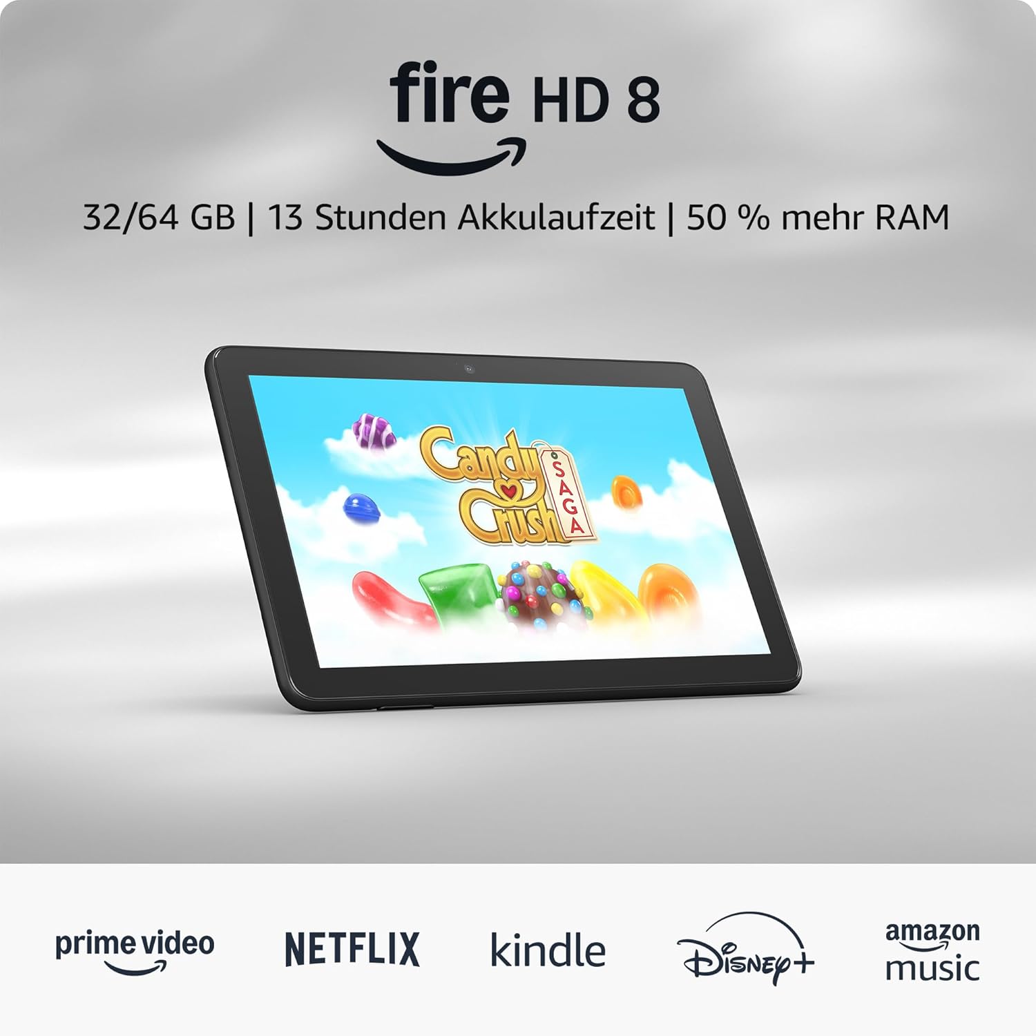 Detalle de Amazon Fire HD 8-Tablet (2024): 8-Zoll-Display, 3 GB RAM, 32 GB Speicher, ideal für Unterwegs