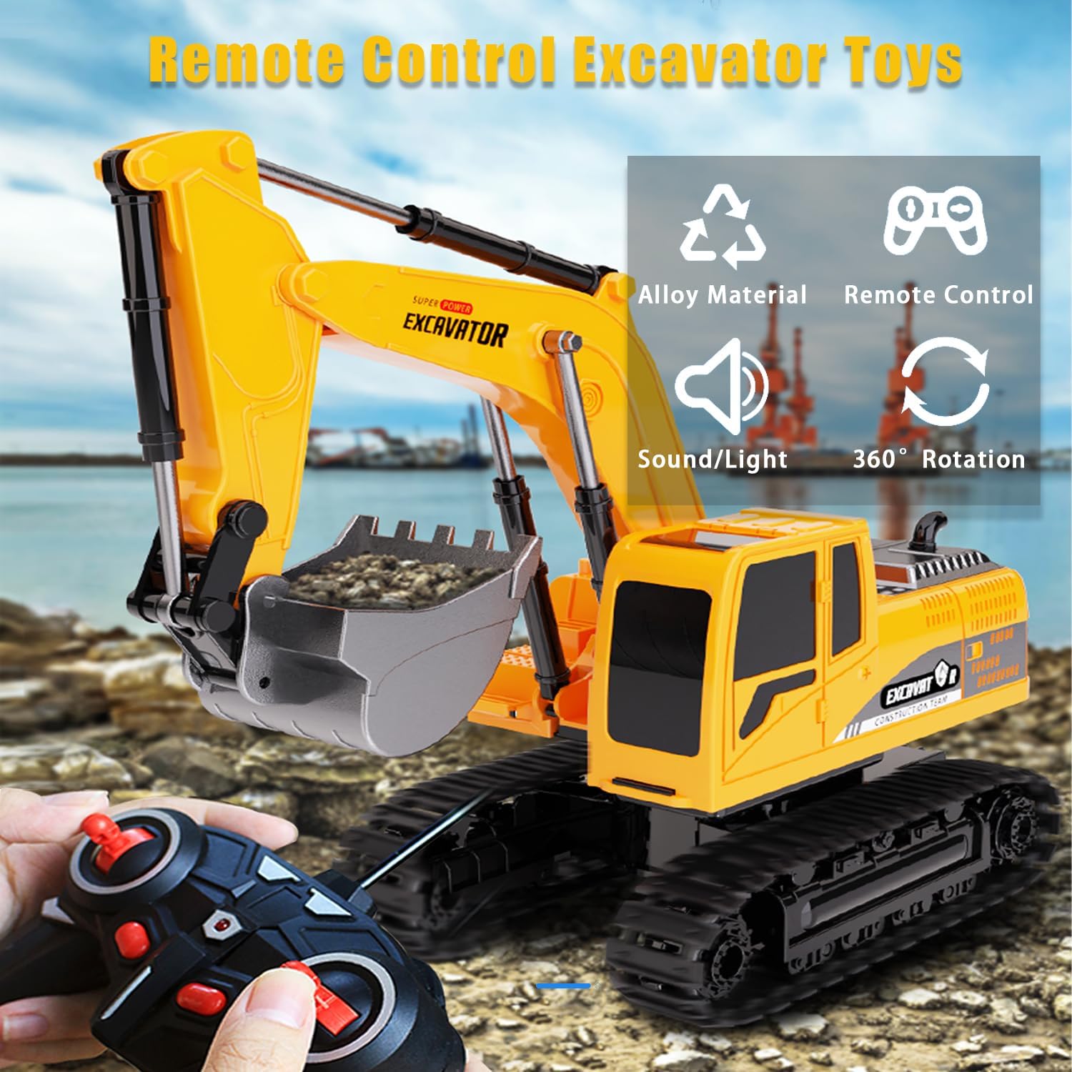 Detalle de Ruutcasy Remote Control Excavator – 1:24 Scale RC Digger for Kids
