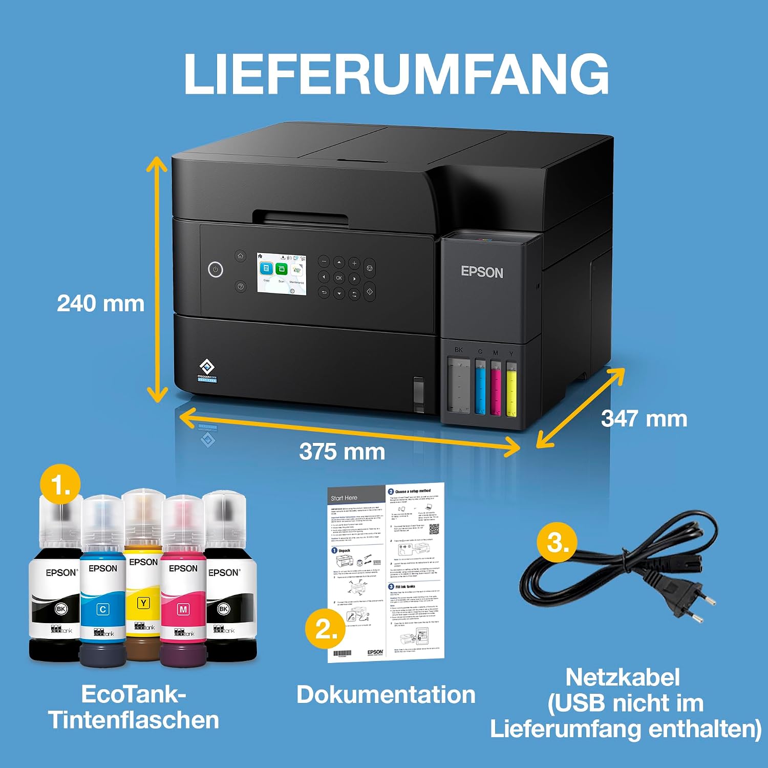 Thumbnail 6 de Epson EcoTank ET-3950 Multifunktionsdrucker mit Wi‑Fi