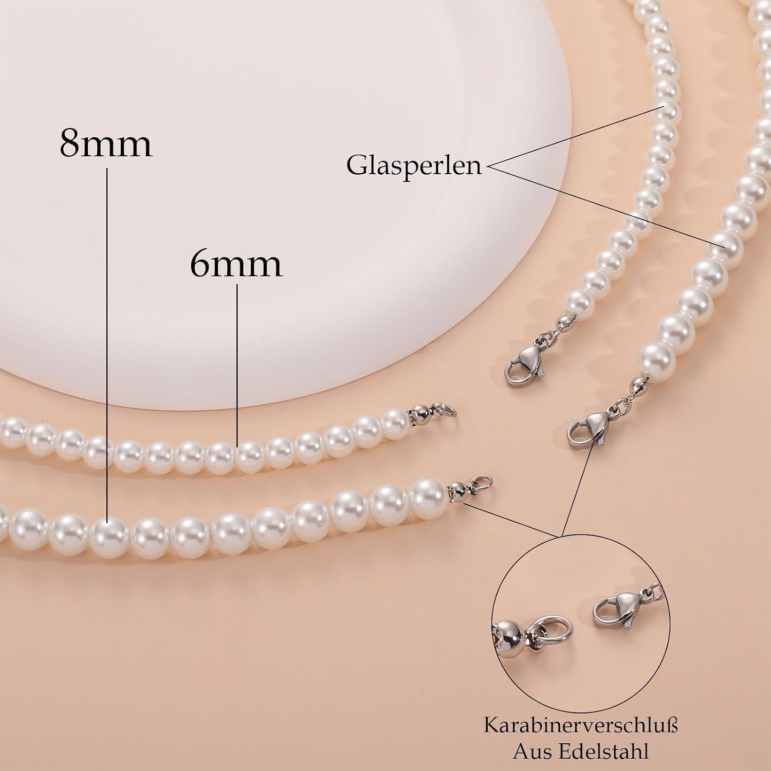 Thumbnail 6 de Halora Perlenkette 6/8 mm 40–55 cm