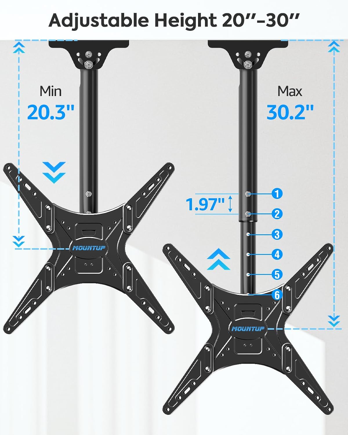 Detalle de MOUNTUP Outdoor Ceiling TV Mount for 26"–65" TVs