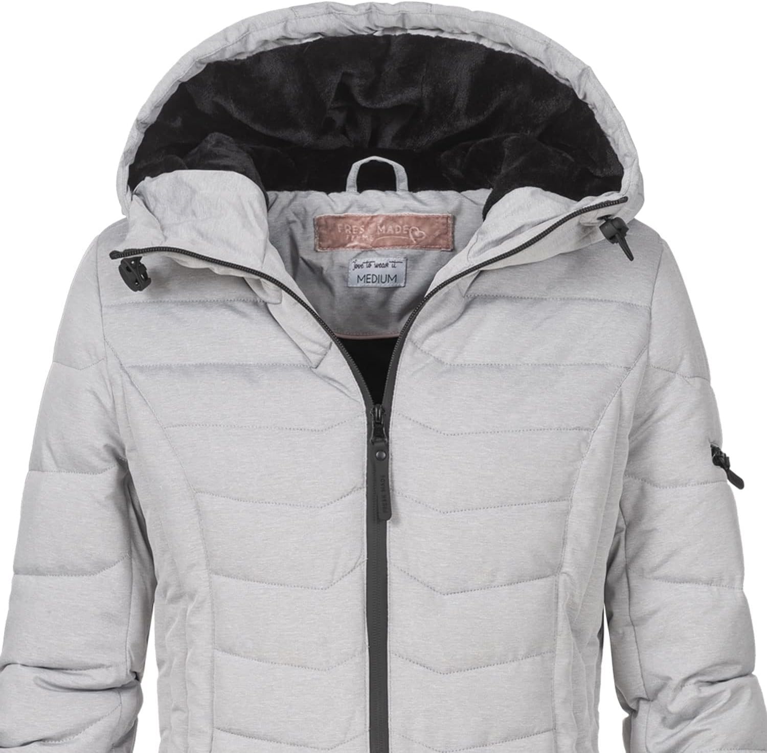 Detalle de Sublevel Damen Übergangsjacke mit Kapuze – sportlicher Steppmantel für Herbst/Winter