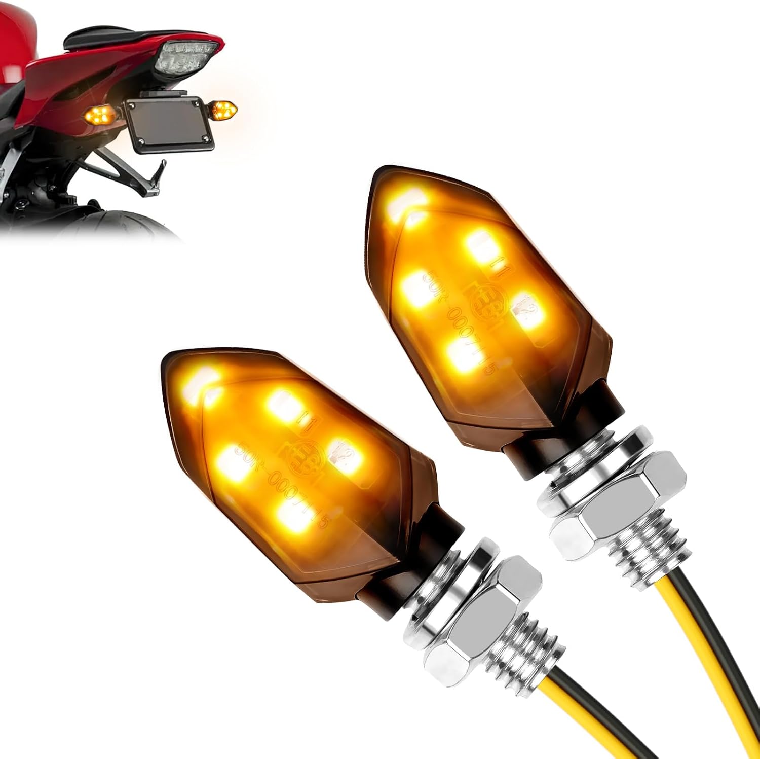 Detalle de LOPHE Indicatore Moto 4Pcs Indicatori di Direzione LED 12V Impermeabili IP65