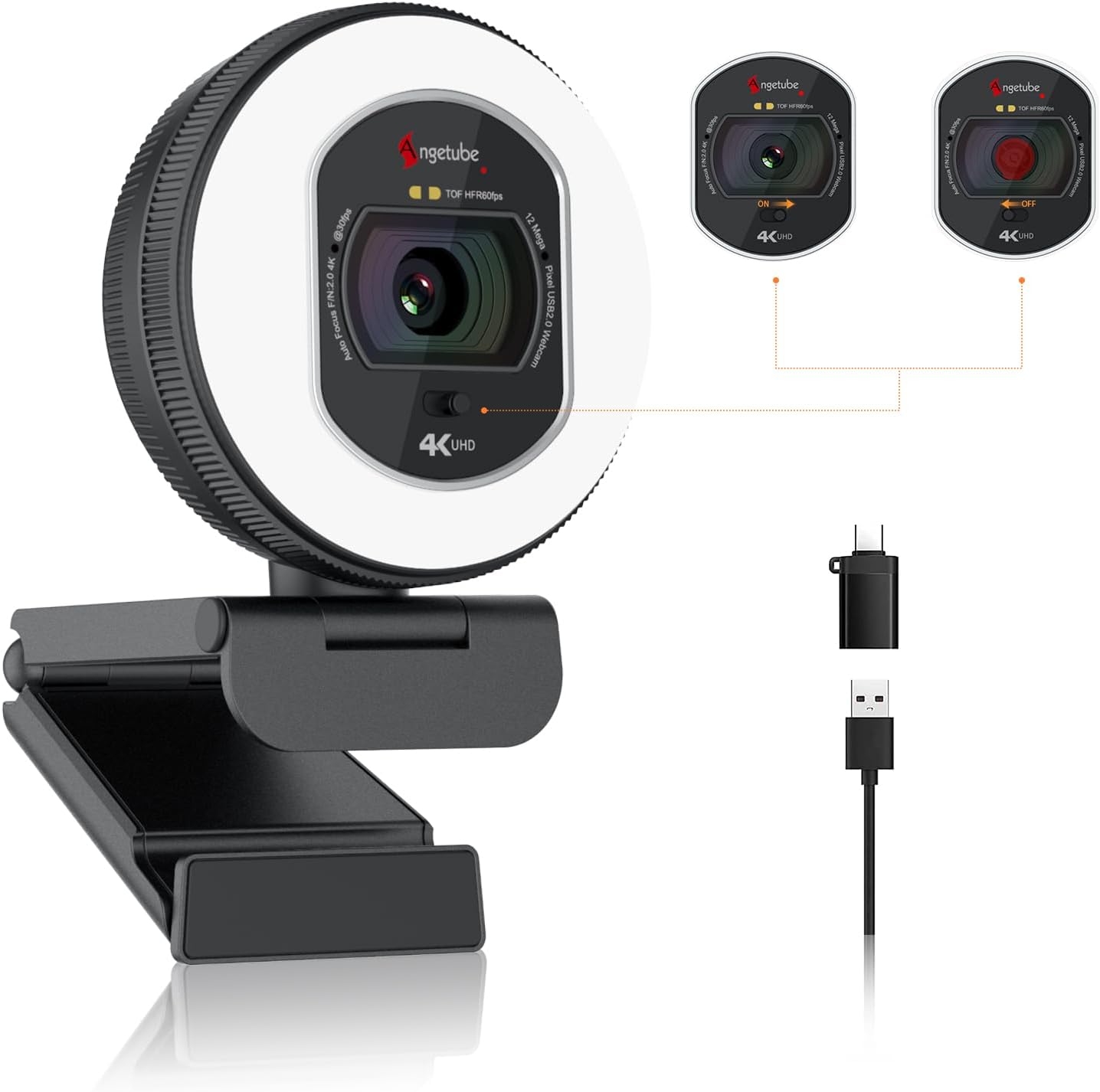 Angetube 4K Webcam streaming 4K TOF