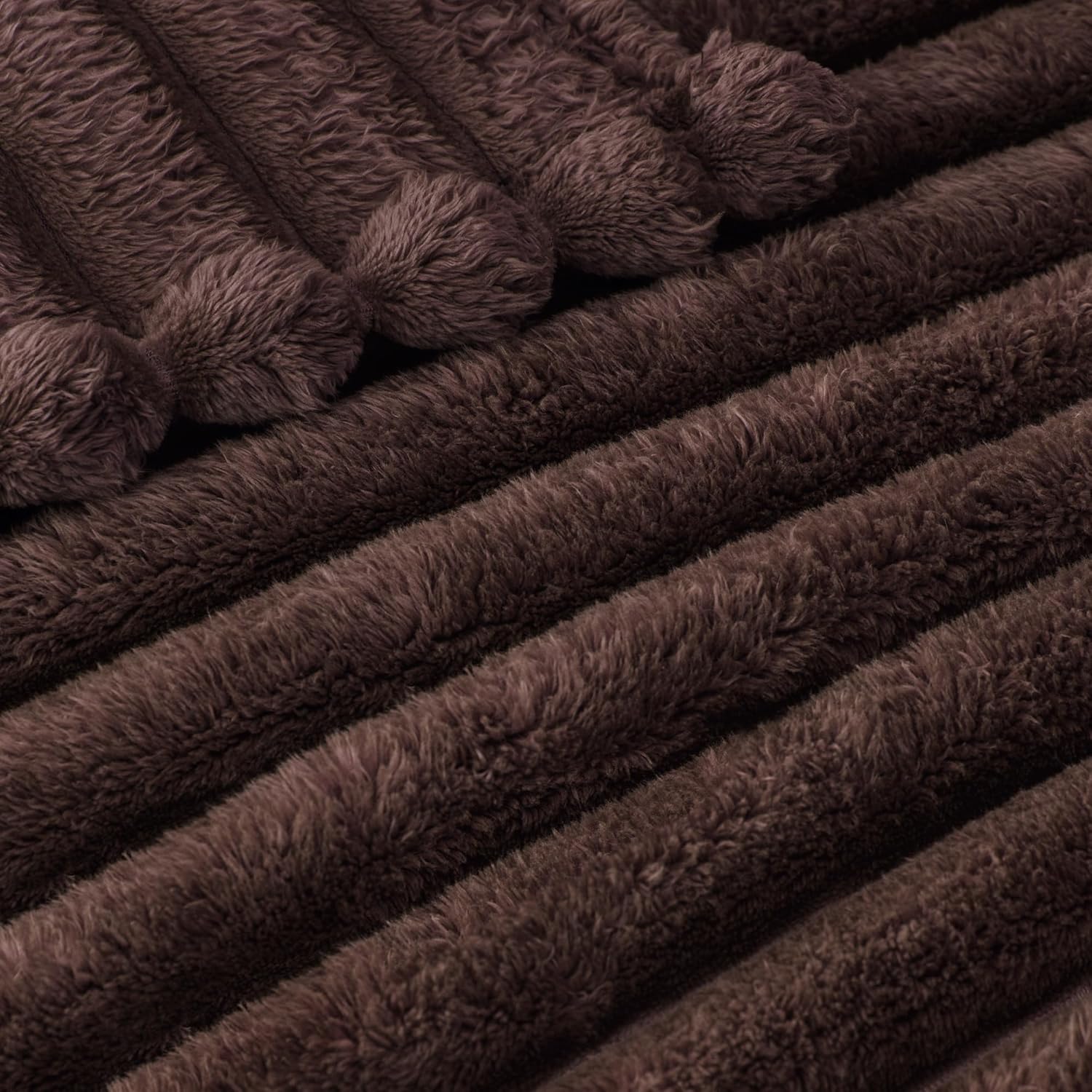 Thumbnail 3 de 230x265cm flannel fleece blanket in coffee