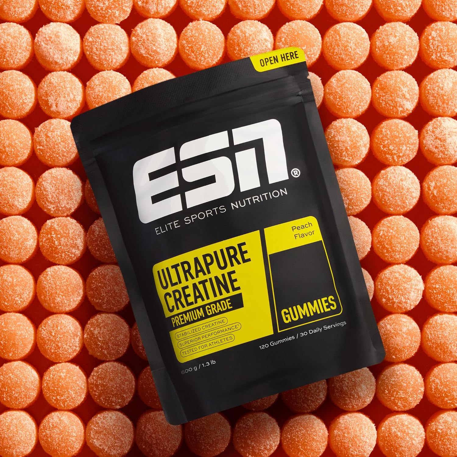 Thumbnail 1 de ESN Ultrapure Creatine Gummies – 120 gommes goût mangue, 3,4 g par portion journalière