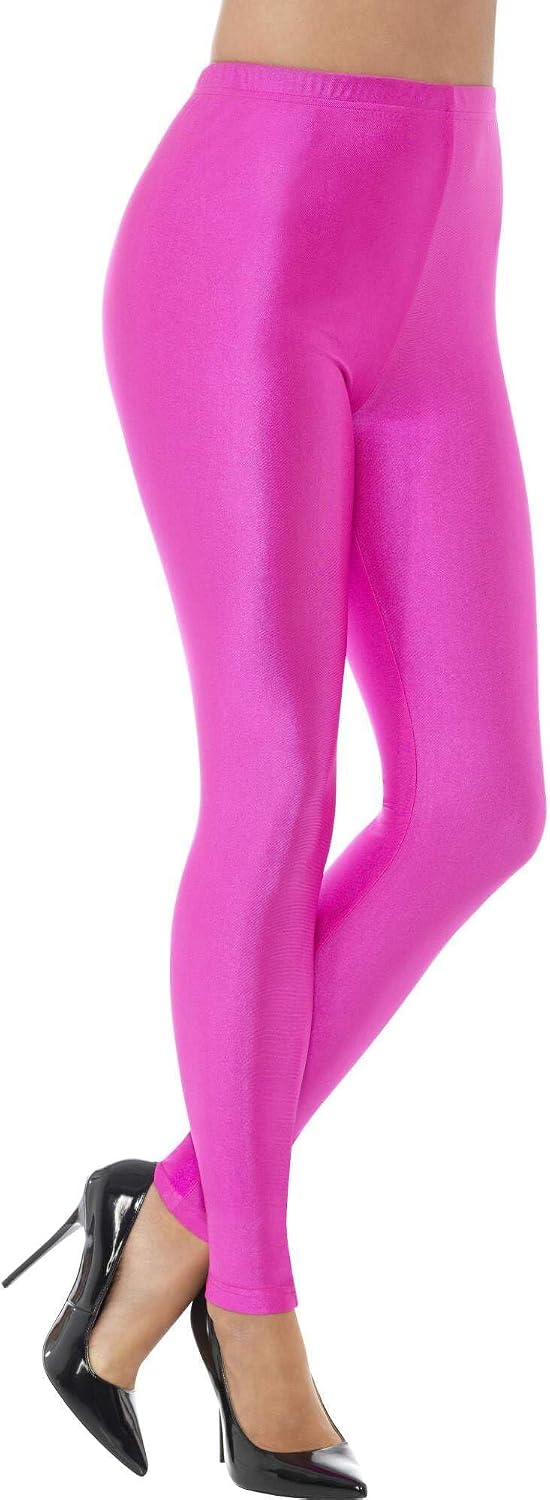 Detalle 2 de Smiffys Leggings Spandex Disco anni ‘80 rosa fluo 🎭