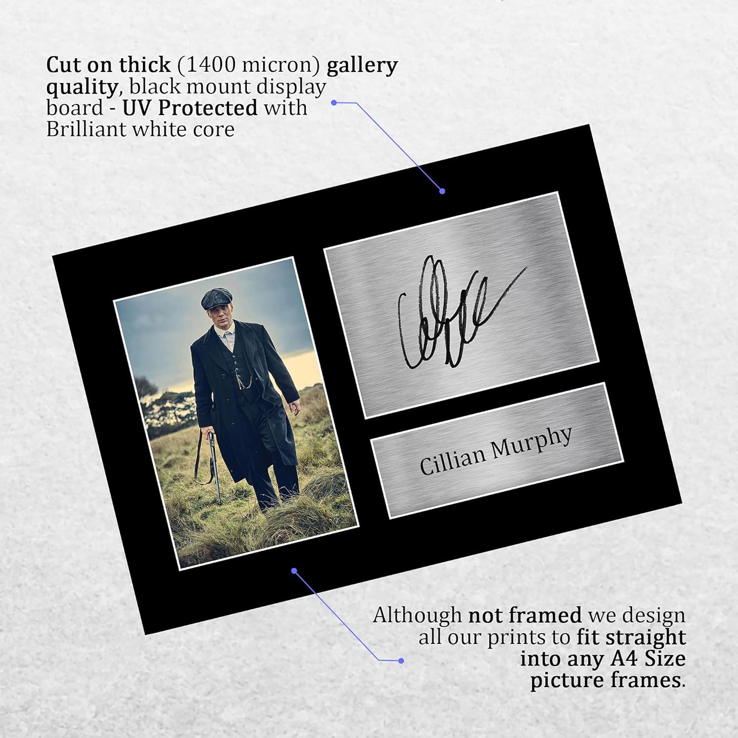 Thumbnail 2 de HWC Trading Cillian Murphy A4 Printed Autograph Peaky Blinders Gift Display (unframed)
