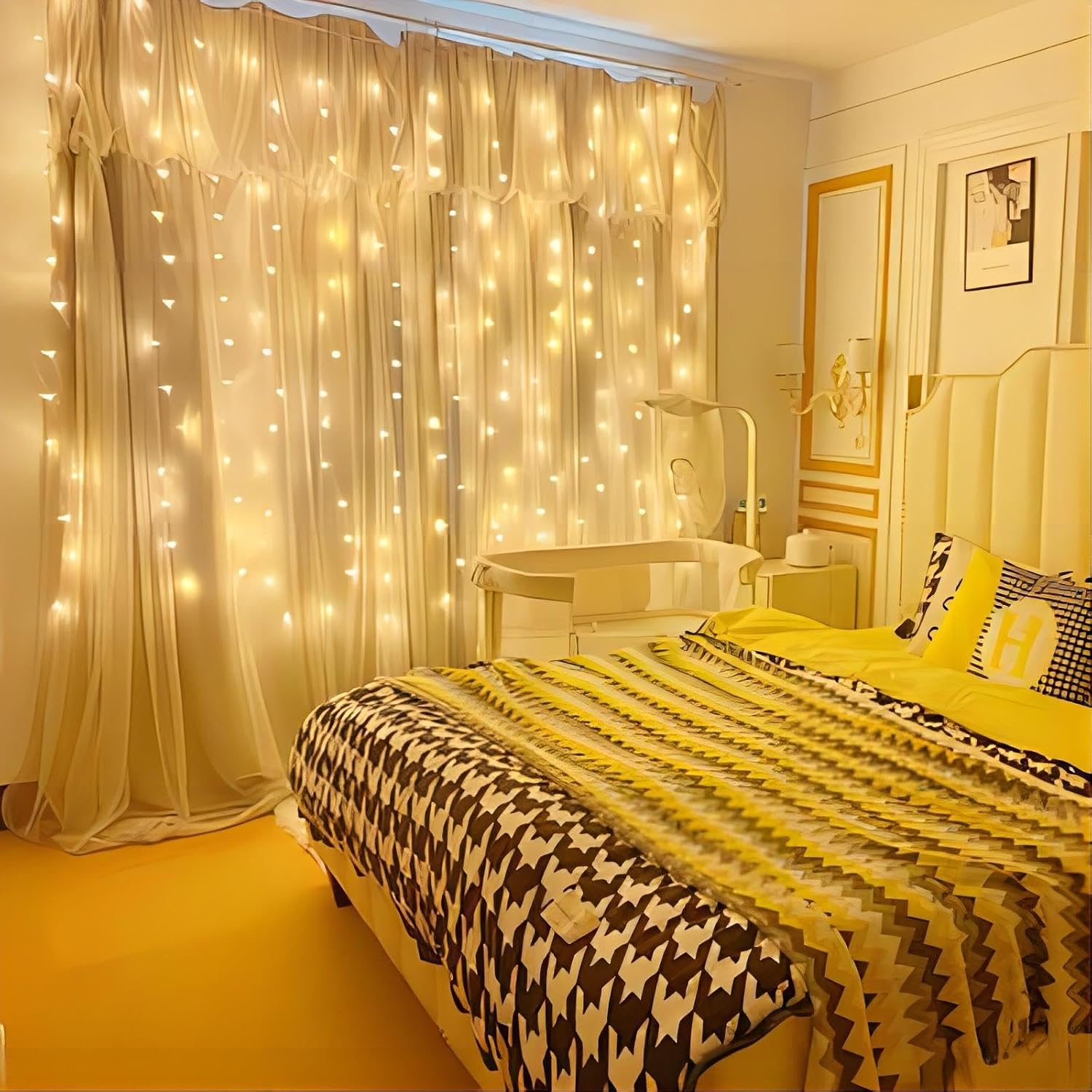 Detalle 2 de MUSUNIA Lichtervorhang 1×1 m, 100 LEDs 🌟