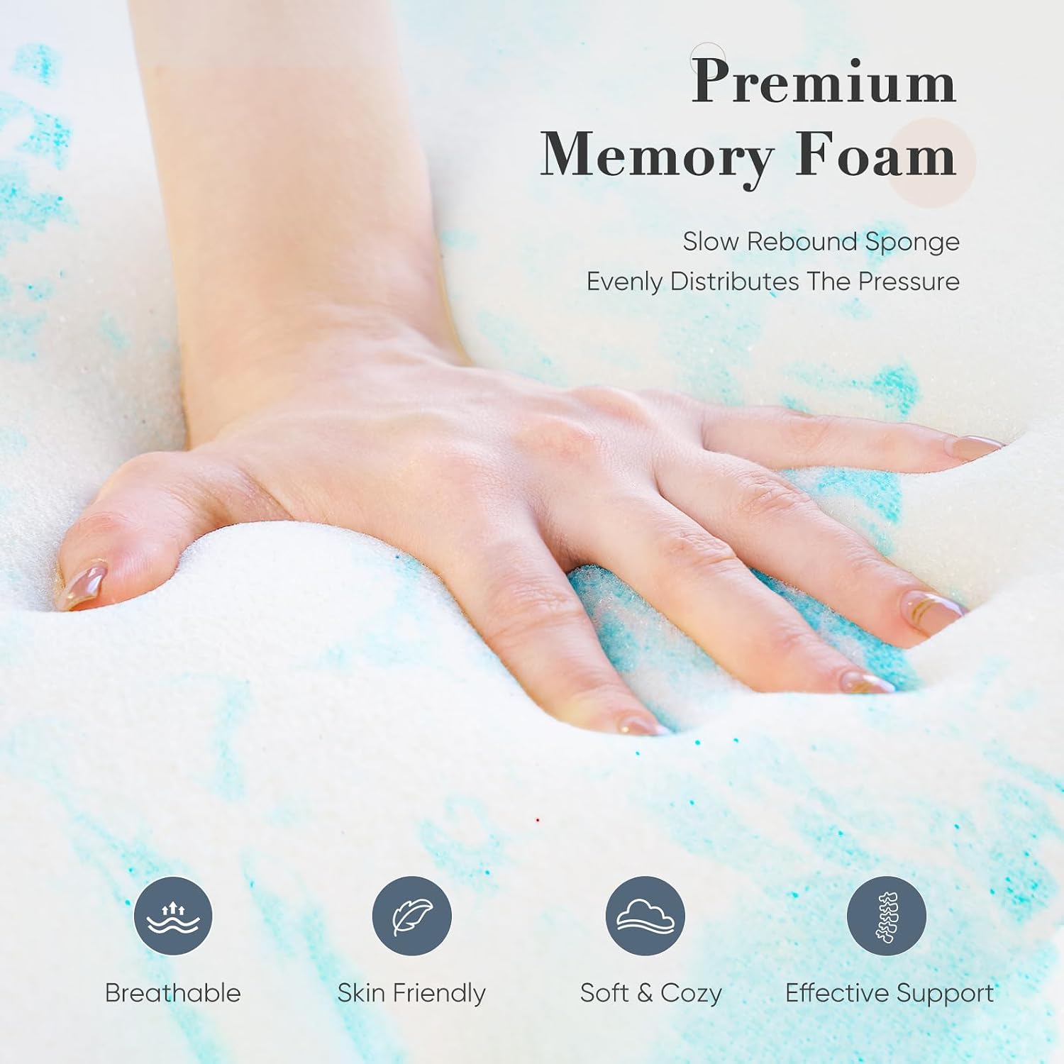 Detalle 2 de NEWBULIG Memory Foam Mattress Topper 4-Inch