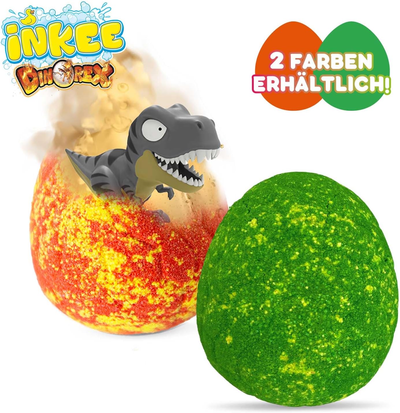 Detalle de INKEE Dinorex Pack de 8 Bombas de Baño con Sorpresa Dinosaurio🦖