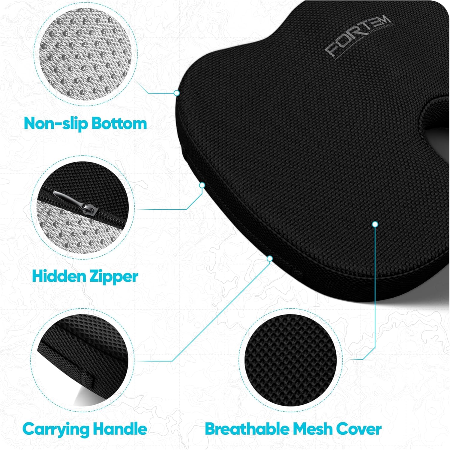 Thumbnail 4 de FORTEM Memory Foam Chair Cushion for Office