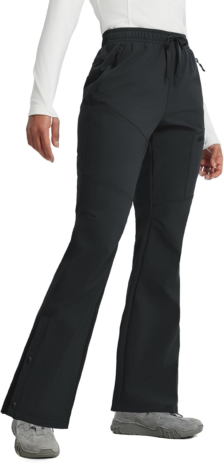 Detalle 2 de baleaf Damen Thermohose Outdoorhose winddicht wasserabweisend