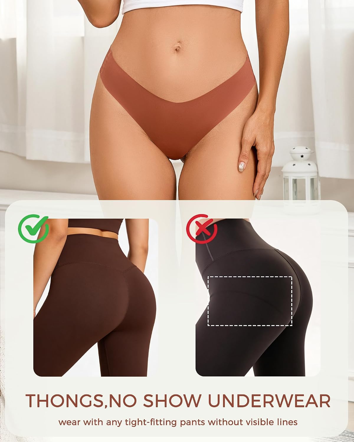 Thumbnail 3 de Take Talk Womens Seamless Thongs 9 Pack: No-Show, V-Waisted Comfort