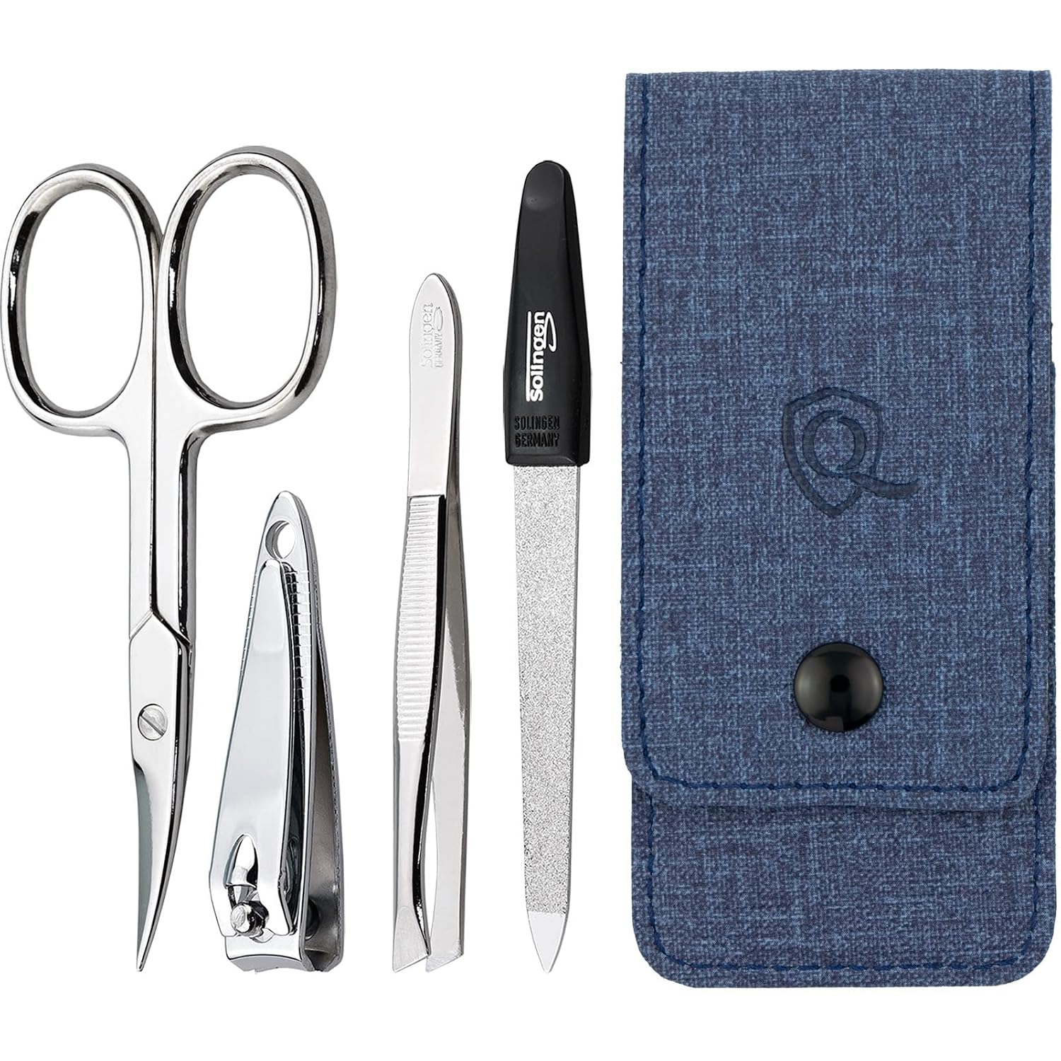 Imagen de marQus Maniküre Set 4-teilig – kompakt & praktisch mit Solingen-Nagelfeile (Jeans) en OfertitasTOP