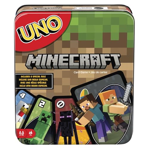 Detalle de UNO Minecraft Gioco di Carte con Scatola in Metallo – Edizione dedicata al mondo di Minecraft