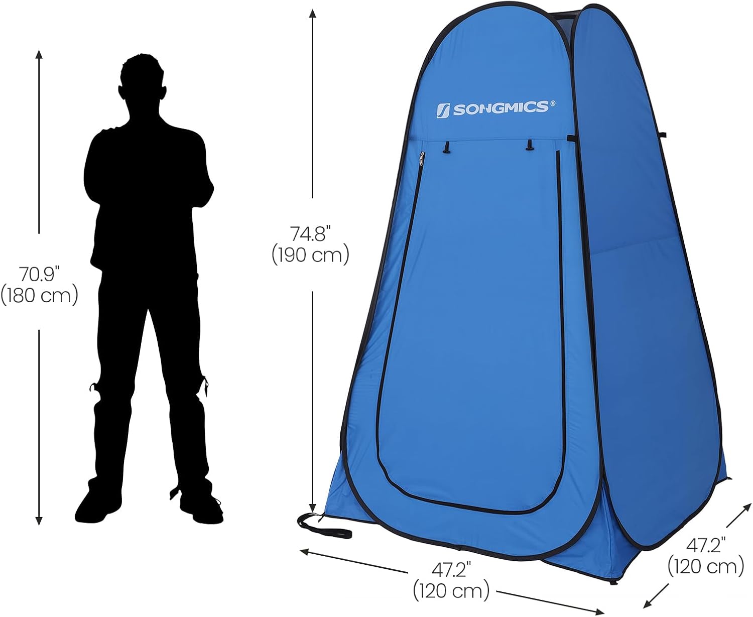 Detalle de SONGMICS Portable Pop up Tent Dressing Room Privacy Shelter with Zippered Carrying Bag