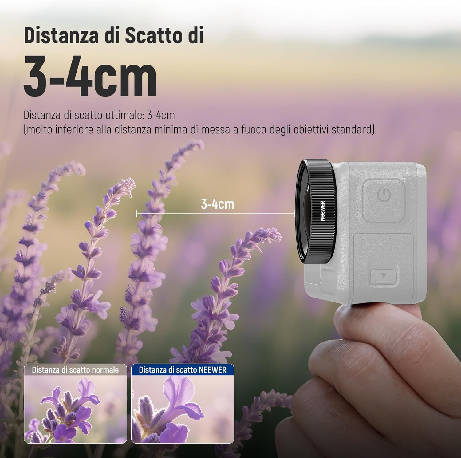 Detalle de NEEWER Obiettivo Macro 2X per DJI Osmo Nano / Action 5 Pro / Action 4 (LS-68) per riprese ravvicinate