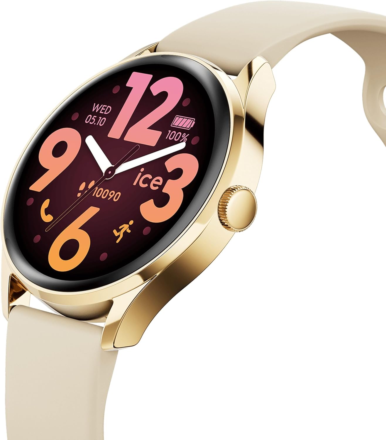 Detalle 2 de Ice-Watch Ice smart 3.0-1.2 Gold Beige – Damen-Smartwatch mit GPS, AMOLED 1,2 Zoll und Strava-Kompatibilität