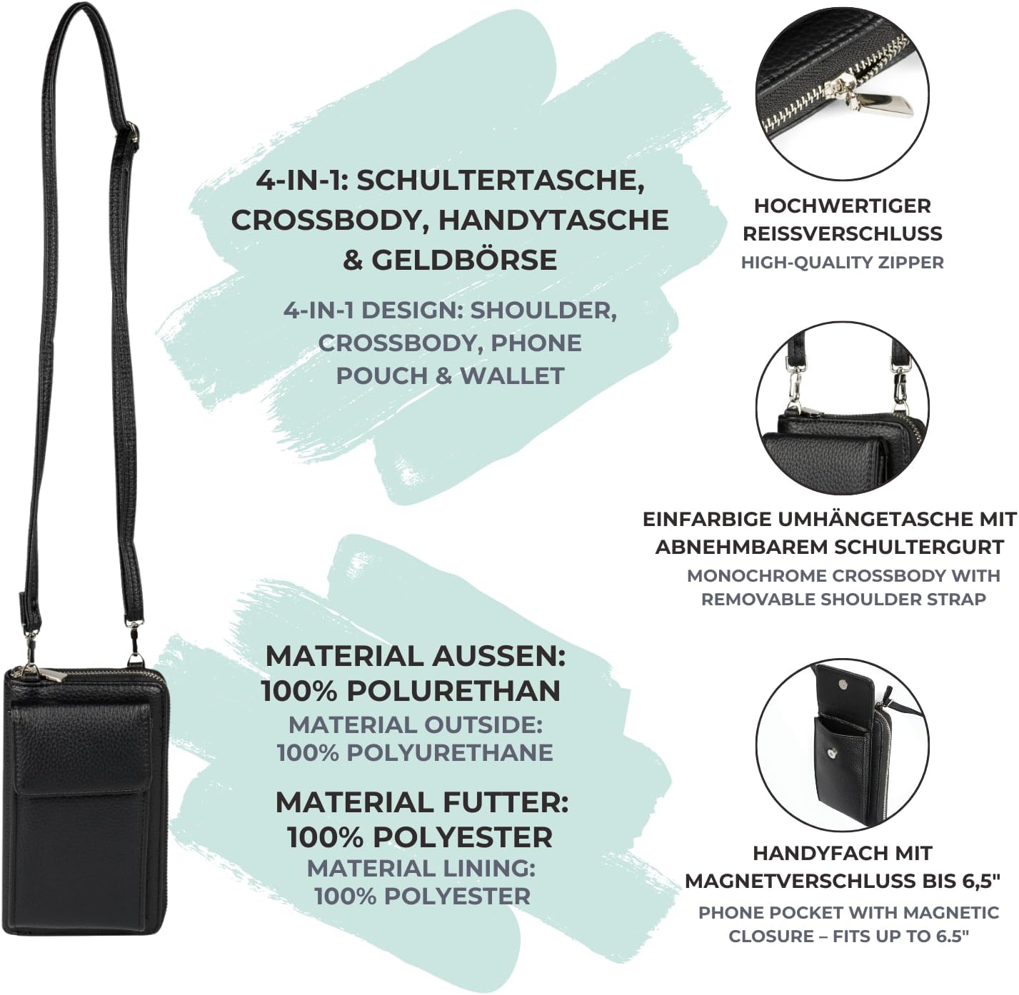 Detalle 2 de styleBREAKER 02012362 Mini borsa da donna 11x5,5x19 cm