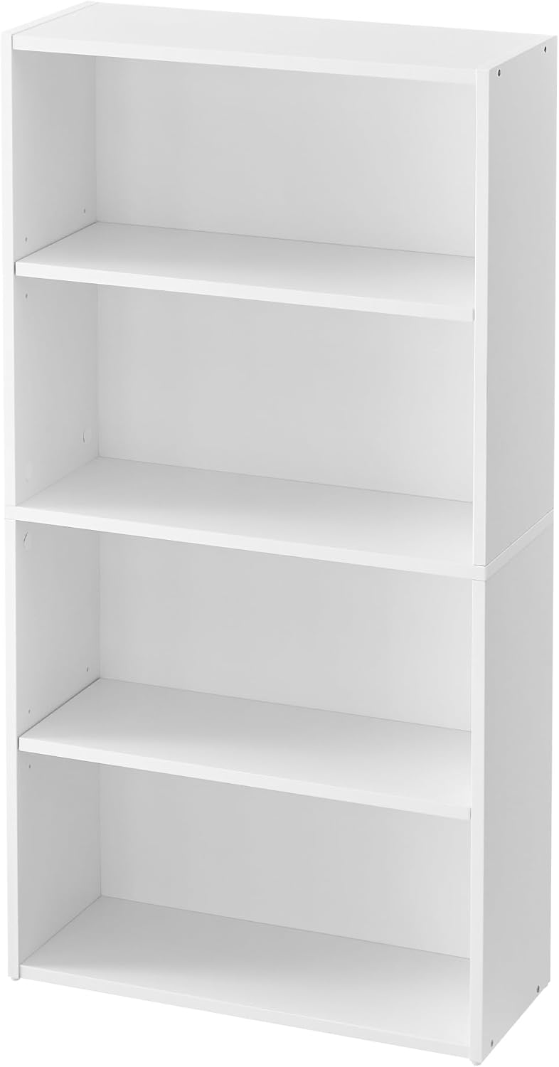 Detalle de VASAGLE Scaffale a 4 ripiani LBC164T14, libreria bianca nuvola con ripiani aperti e regolabili