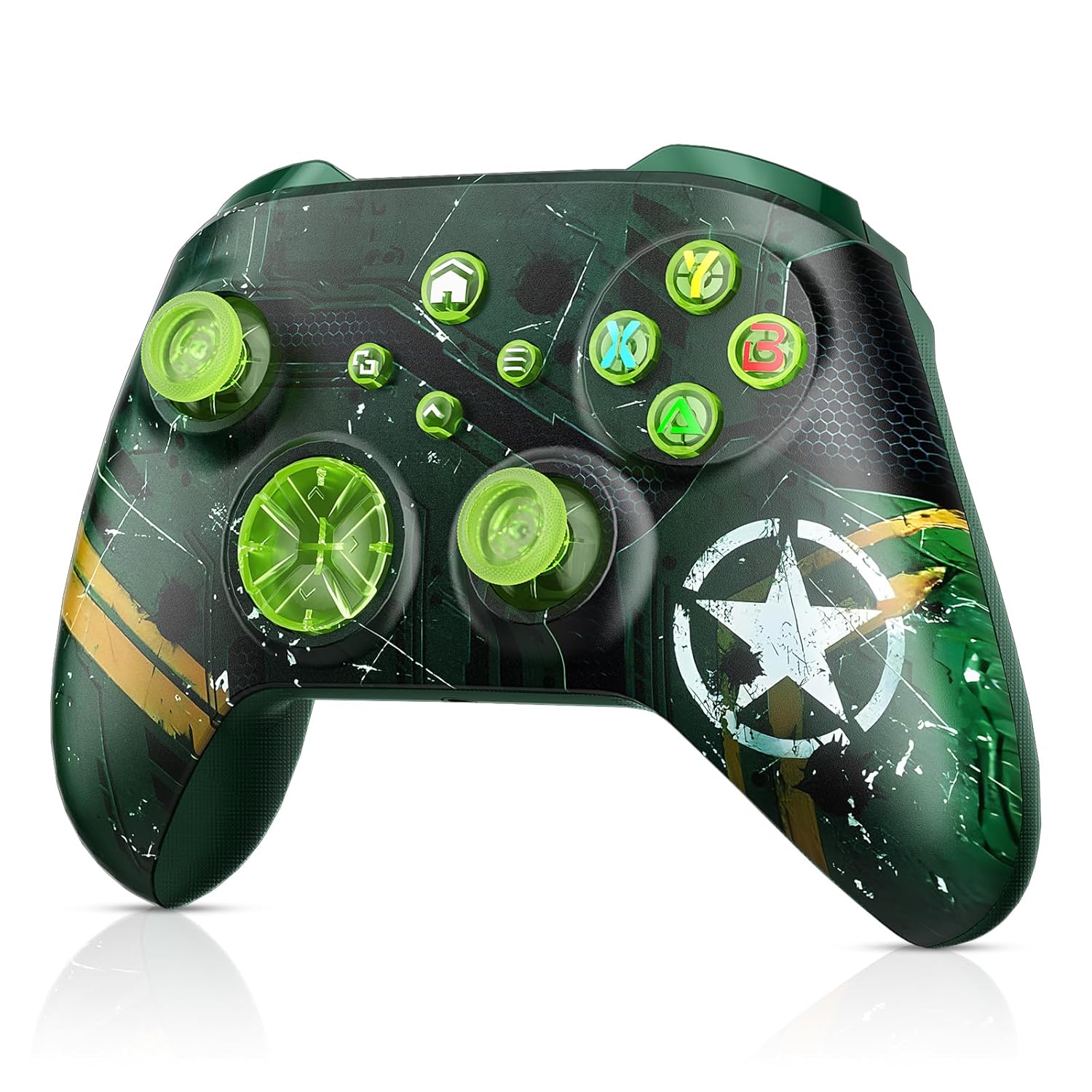 Detalle de Dinosoo Wireless Controller für Xbox Series X|S, Xbox One, PC und Mobilgeräte – RGB, TURBO, Macro, Dual Vibration, 3,5 mm Klinke