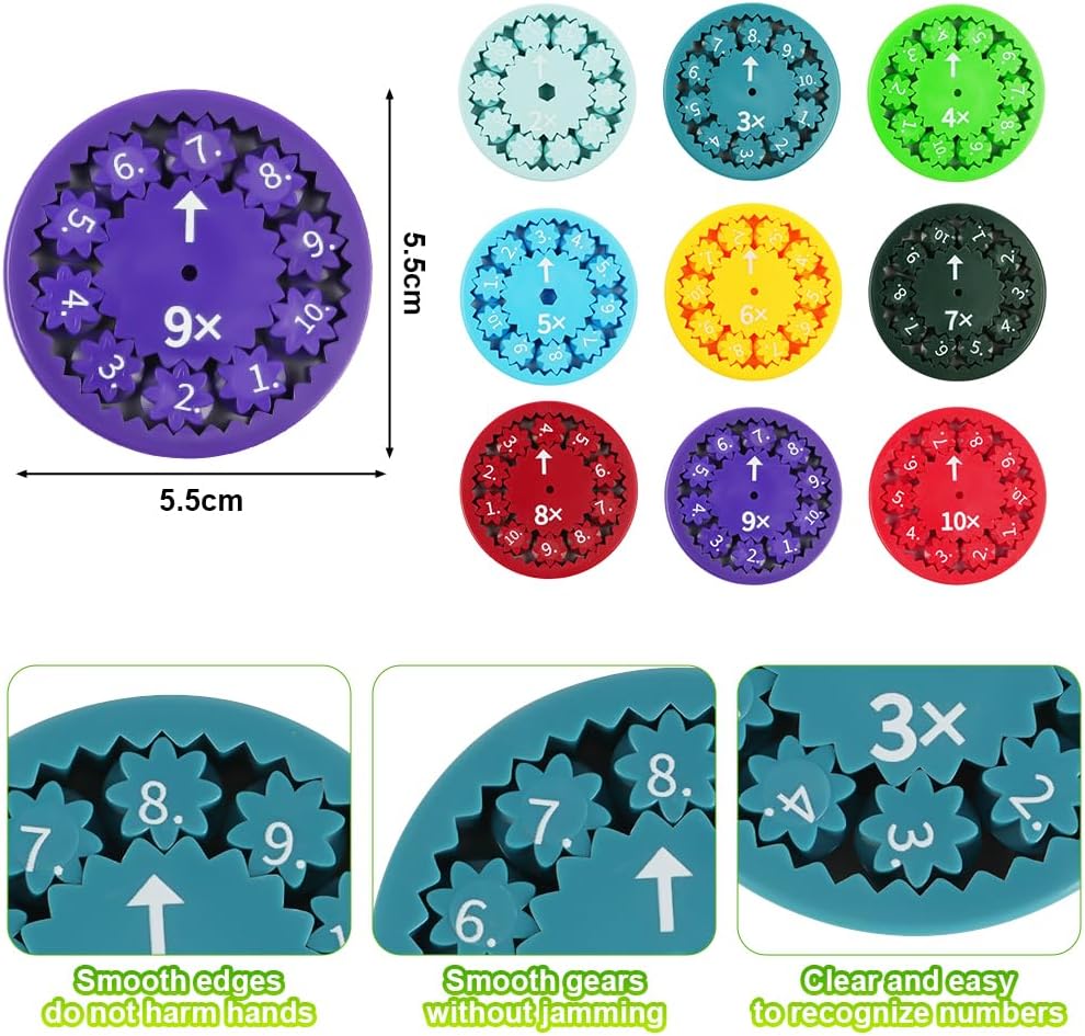 Thumbnail 1 de AUAUY 9 Stück Mathe Fidget Spinner – Lernspielzeug für Multiplikation und Division
