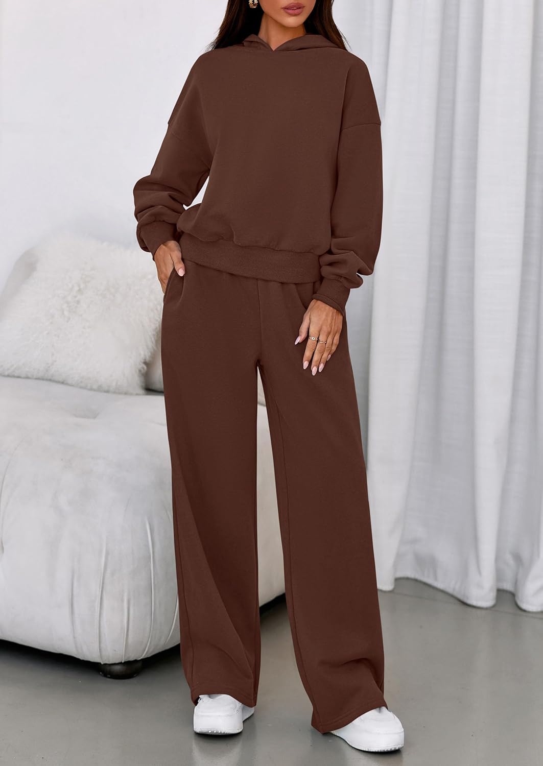 Thumbnail 6 de PRETTYGARDEN Women’s 2-Piece Sweatsuit Set (Hoodie + Wide-Leg Pants) for Casual Winter Wear