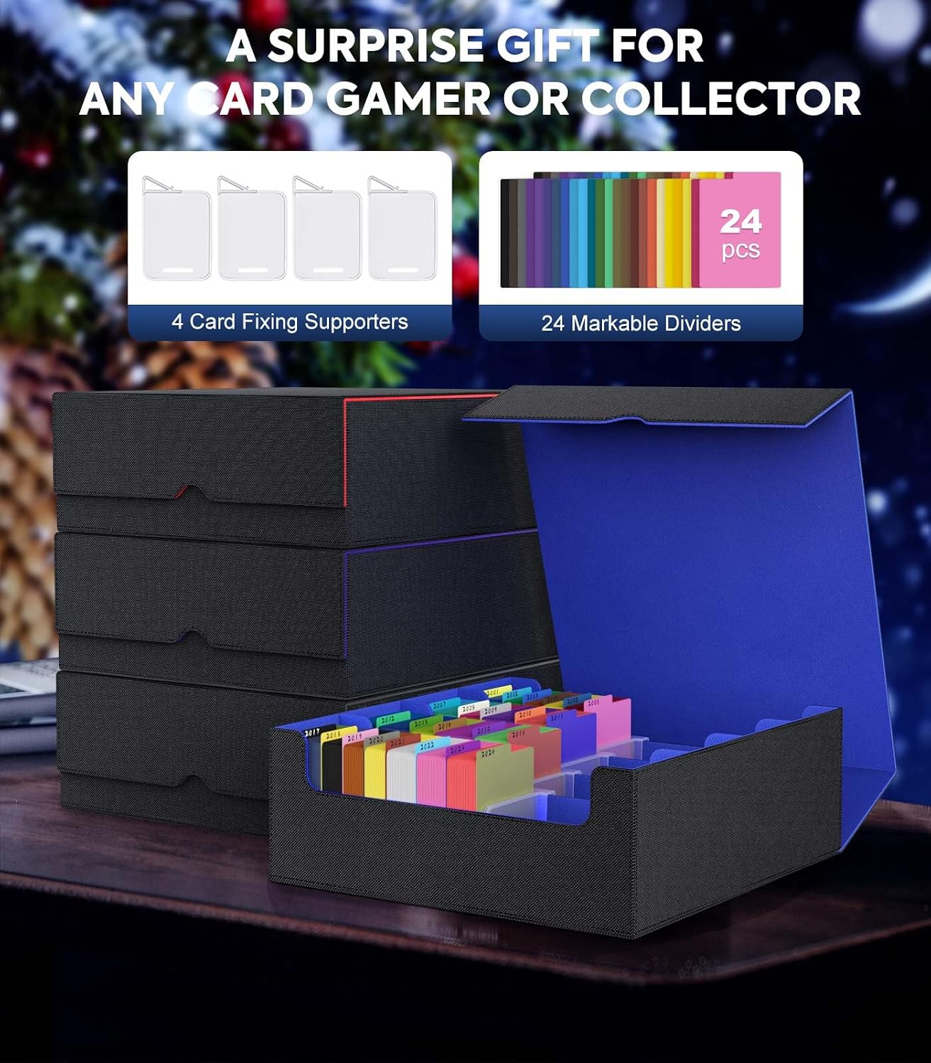 Thumbnail 6 de MoKo Trading Card Storage Box: 3000+ Deck Capacity with Dividers and Supporters