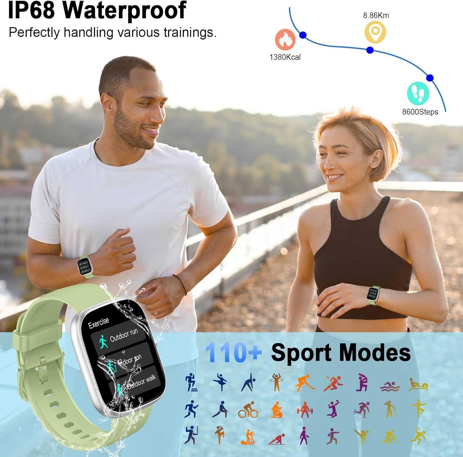 Thumbnail 6 de Jugeman Smart Watch (Answer/Make Calls) – 1.91" HD Touch Screen, 110+ Sport Modes and Bluetooth Calling