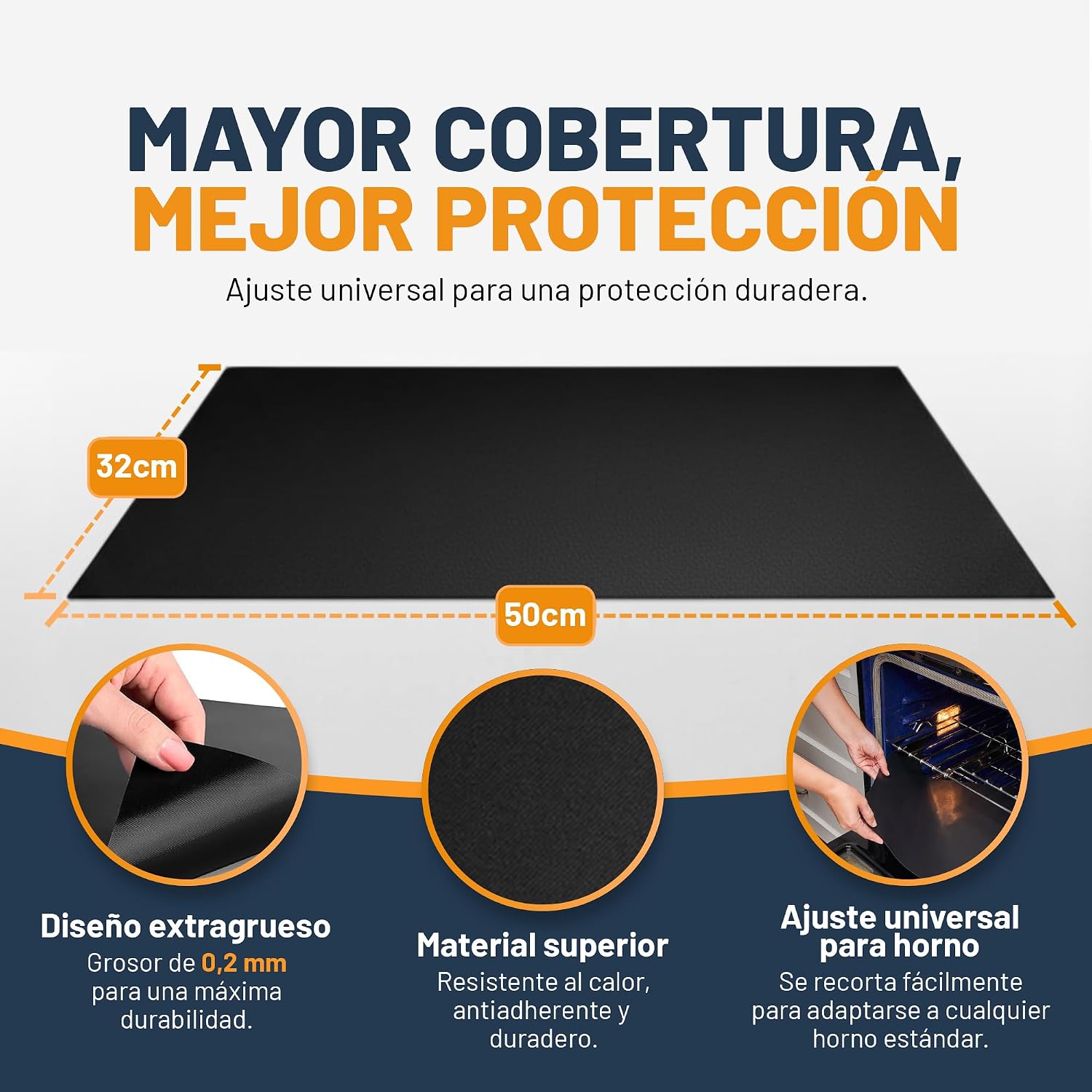 Thumbnail 1 de Linda's Essentials Protector Horno Interior (2 Unidades): Alfombrilla Reutilizable 32x50 cm