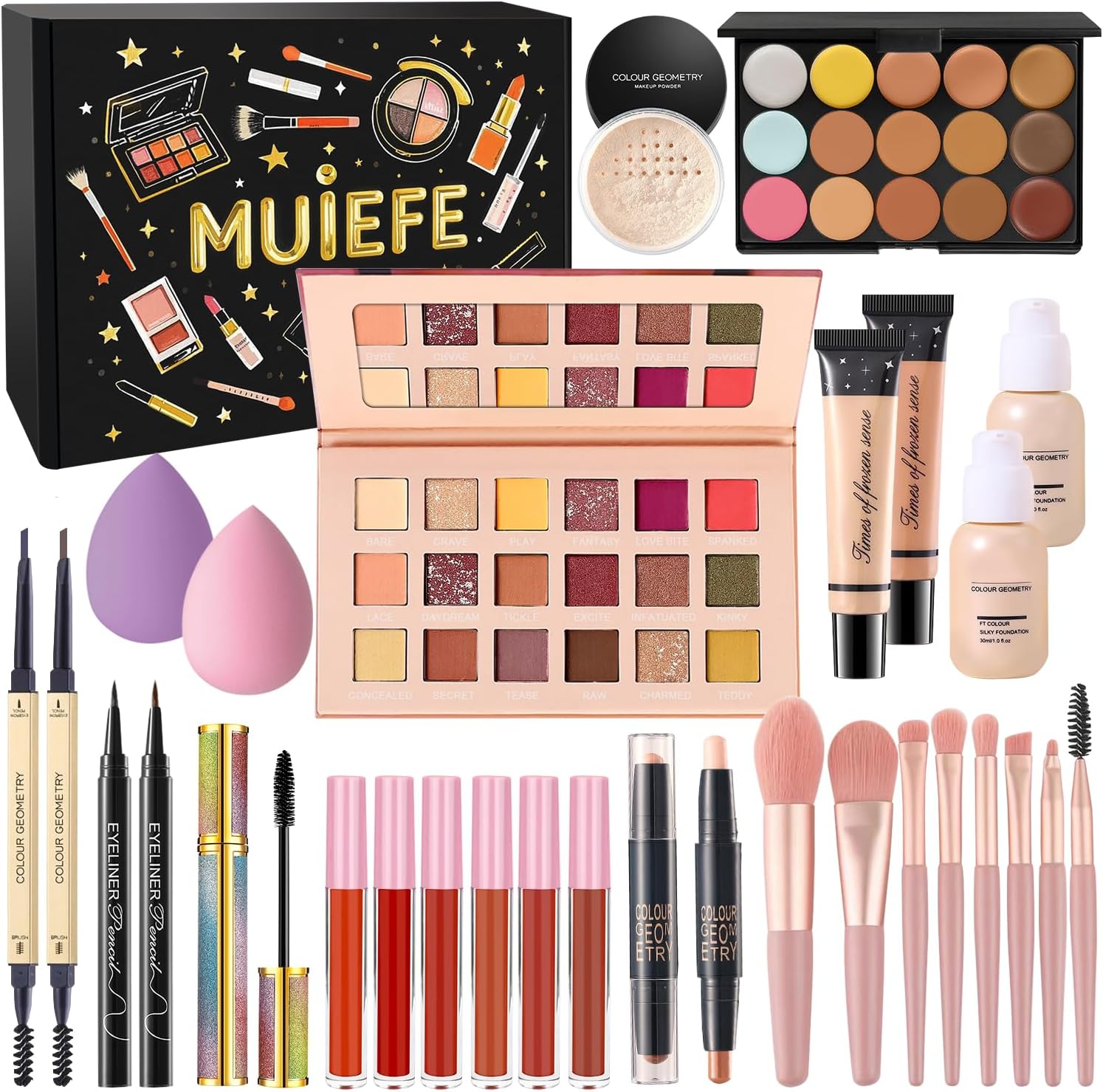 Detalle de Muiefe Set Trucchi Donna — CoFanetto Regalo Trucco Completo per Ragazze Adolescente