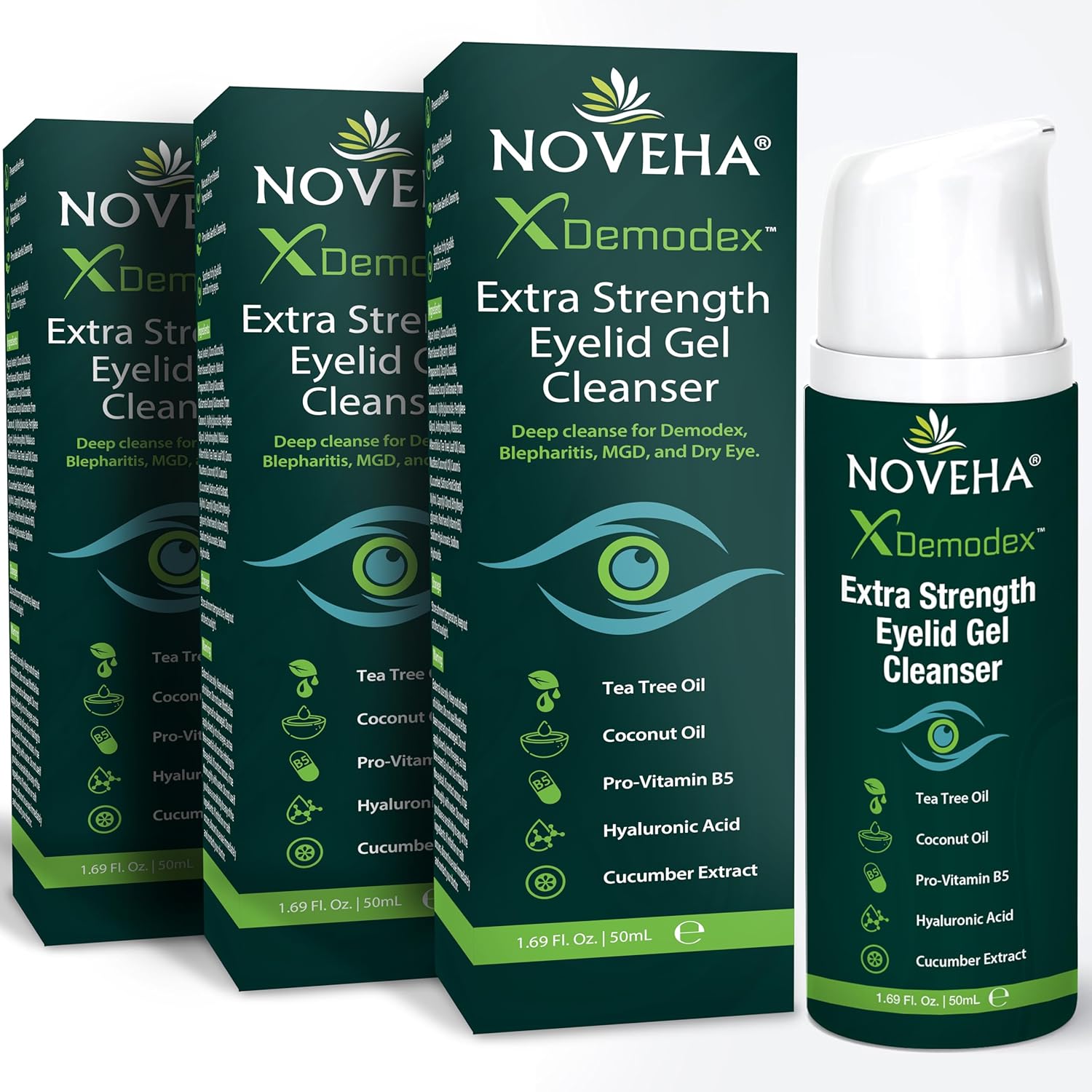 Thumbnail 6 de NOVEHA Demodex Extra Strength Eyelid Gel Cleanser (50mL) for Demodex, MGD & Dry Eye