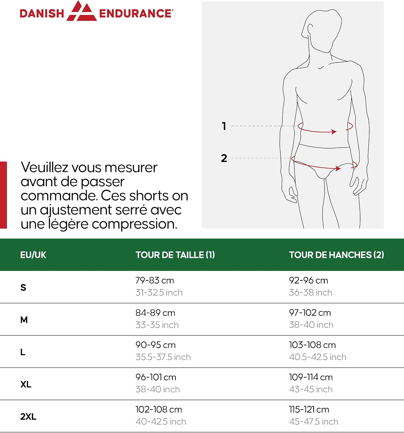 Thumbnail 5 de Danish Endurance Shorts de compression 2 shorts