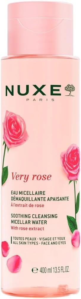 Detalle de Nuxe Very Rose 3-in-1 Micellar Cleansing Water: a gentle, everyday cleanser for face and eyes