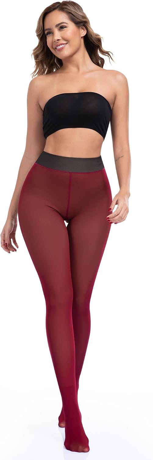 Detalle de ATHVOTAR Fleece-Lined Winter Tights for Women, High-Waisted and Soft