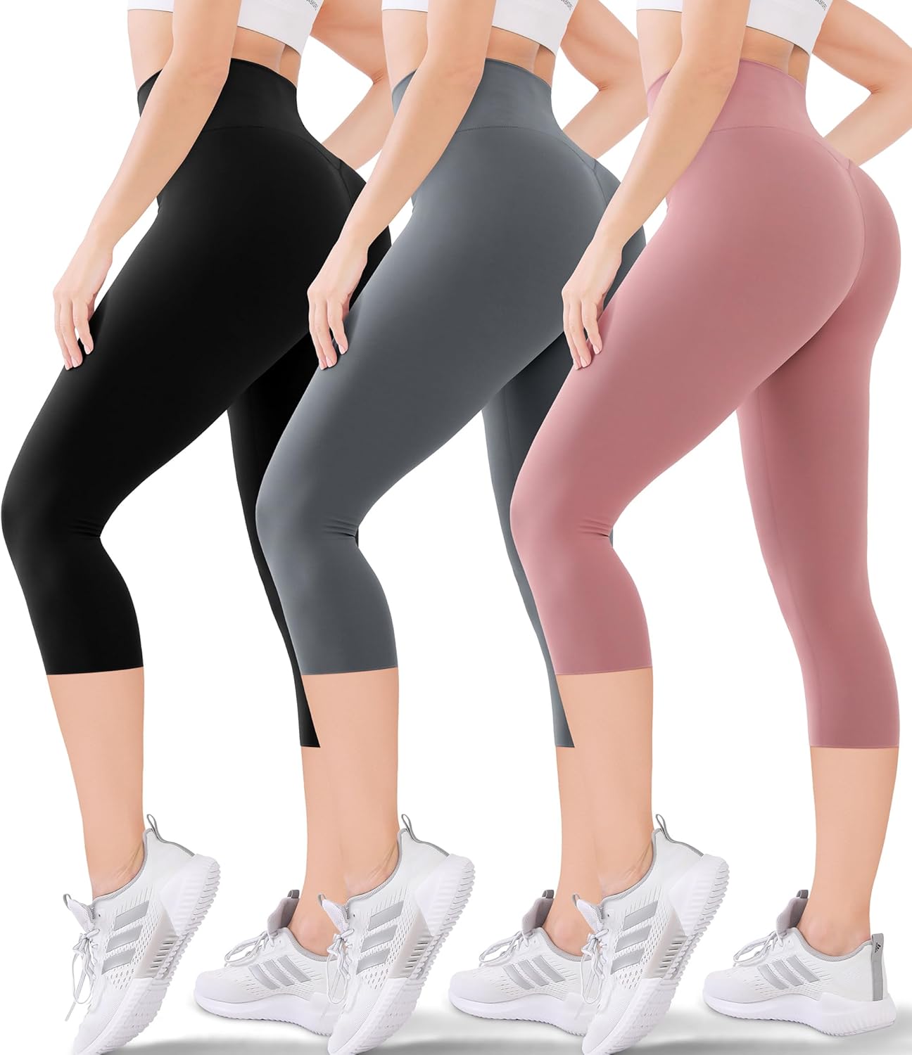 Thumbnail 6 de Blisset Women's High Waisted Capri Buttery Soft Tummy Control No See Through Workout Capris