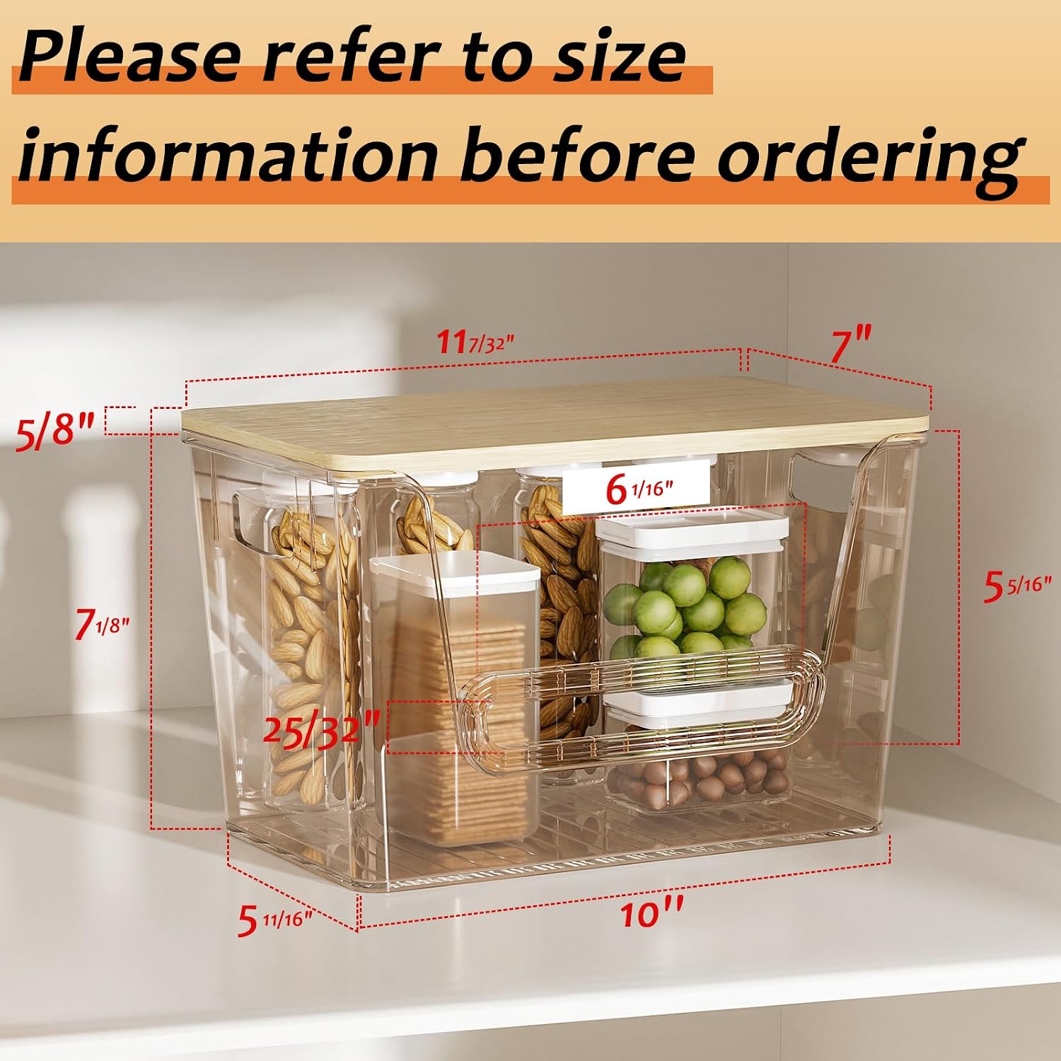 Thumbnail 1 de Delamu 2 Set Pantry Organizers and Storage with Trash Bag Holder and Bamboo Top