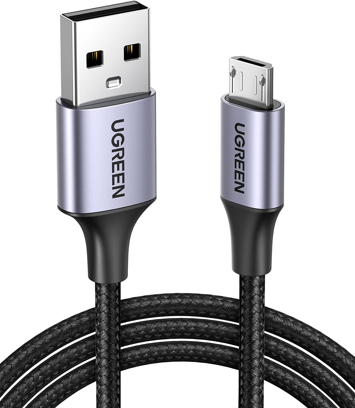 Detalle de UGREEN Micro USBケーブル ナイロン編み・最大18W充電・480Mbpsデータ転送