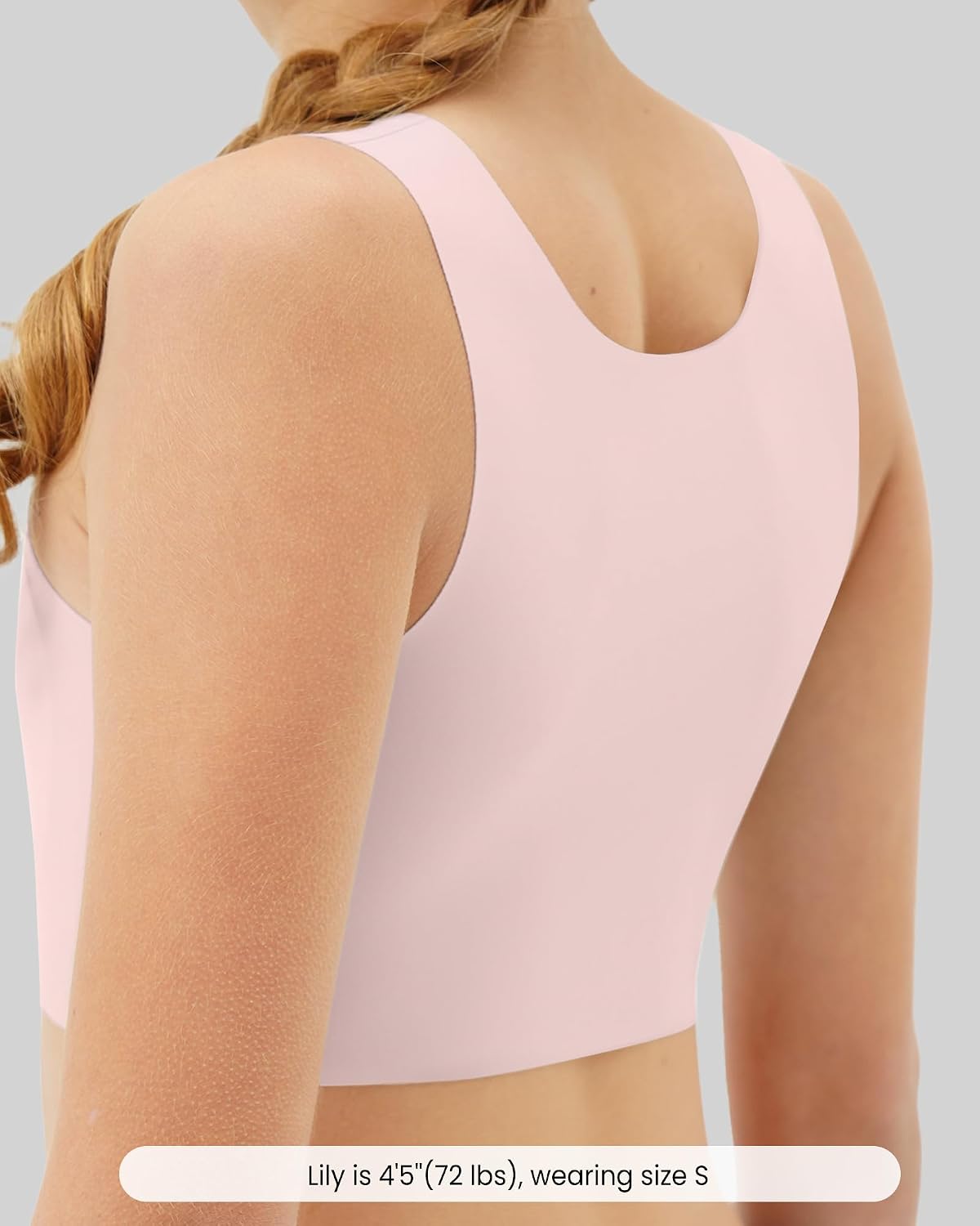 Detalle de Sascina Girls Training Bra, Seamless Longline Crop with Double-Lined Chest