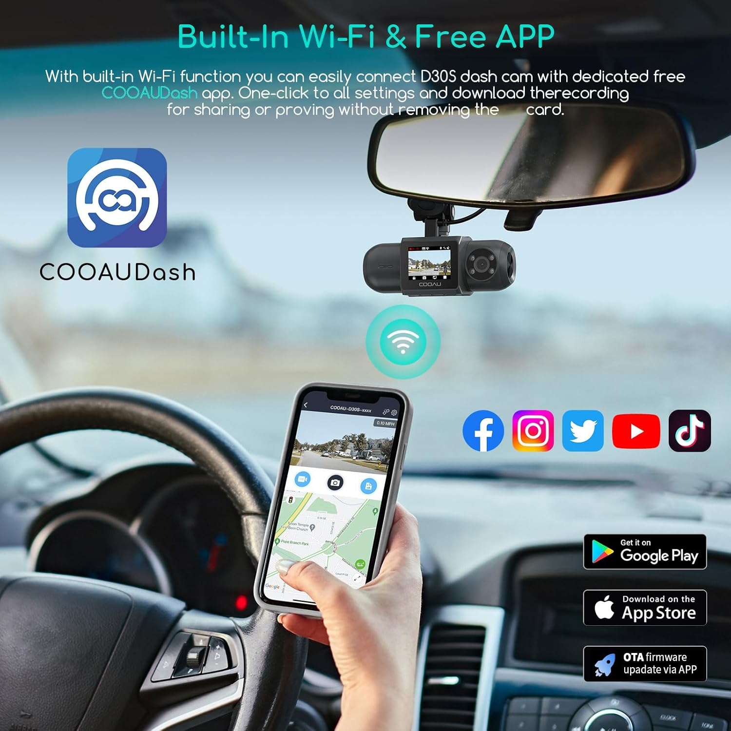 Thumbnail 4 de COOAU D30S 4K Dash Cam with GPS