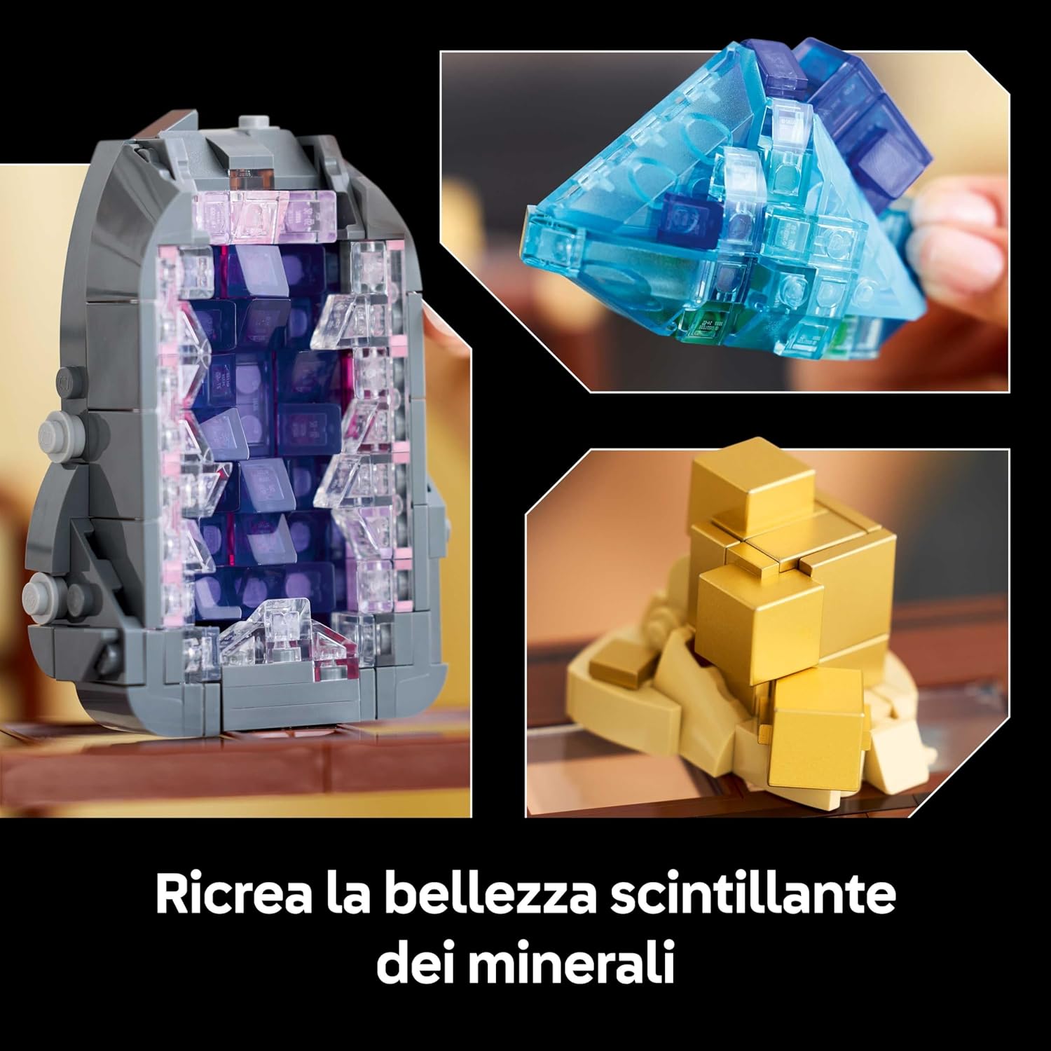 Thumbnail 3 de LEGO Ideas Collezione di Minerali 21362: modellino da esposizione per adulti con cristalli e 3 supporti