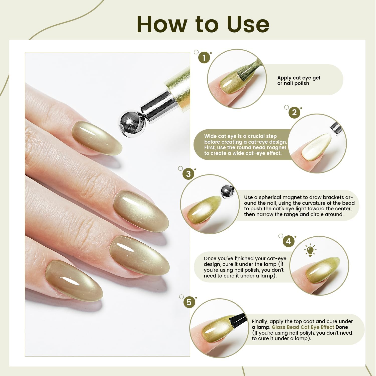 Detalle 2 de JODSONE 3-in-1 Cat Eye Magnet 8mm ๐