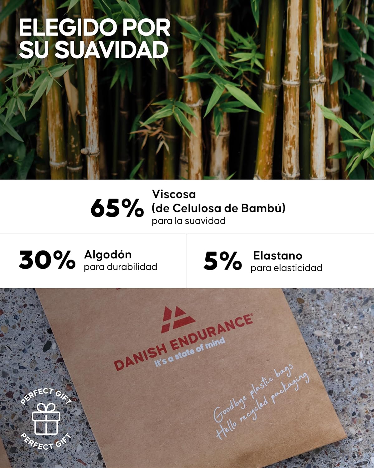 Thumbnail 4 de DANISH ENDURANCE boxer de bambú para hombre: calzoncillos tipo boxer con viscosa, 3 o 10 pack