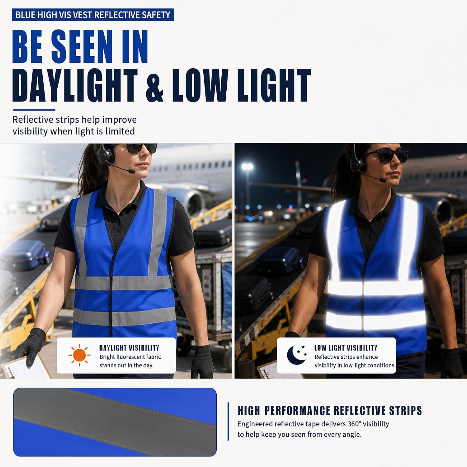 Detalle de AYKRM 12-Color High-Visibility Safety Vest with Reflective Design